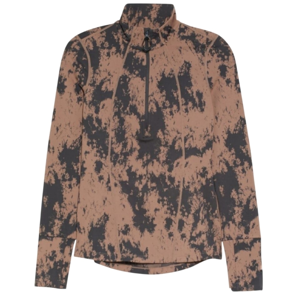 Zella Half Zip Pullover XS Pink Black Tie Dye Jacquard Activewear